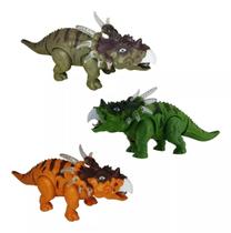 Dinossauro Dino Triceratops Som Luz Movimento Brinquedo