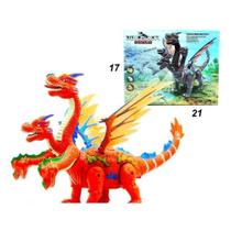 Dinossauro Dragão 4 Cabeças com Asas Bota Ovo Anda com Som e Luz - toys