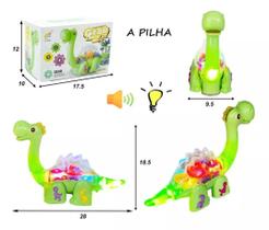 Dinossauro Engrenagem Boneco Com Música E Luzes Anda Mexe