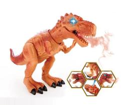 Dinossauro Expedição Grande Solta Fumaça Caminha Com Luzes e Sons - Toys King
