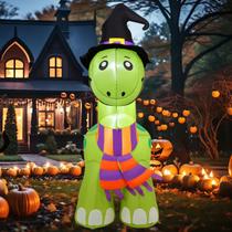 Dinossauro inflável COMIN 183 cm, decoração LED ao ar livre de Halloween