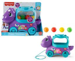 Dinossauro Interativo Trilingue Bolinhas Divertidas Com Luz e Som Aprender e Brincar Fisher Price - 40 Sons - Mattel