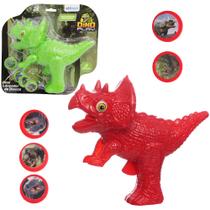 Dinossauro lanca disco com 5 discos dino play 18x15x7cm