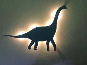 Dinossauro Luminoso MDF LED Quarto Infantil Decorativo