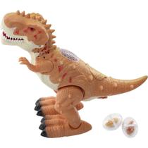 Dinossauro Miniatura T-Rex Luz Som Movimento Bota Ovos Bege - Gici Kids
