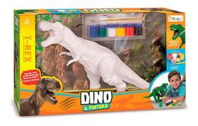 Dinossauro P/ Colorir Com Tinta e Pincel Didatico Pedagogico - Miketa Brinquedos