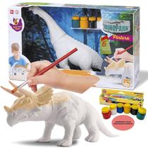 Dinossauro Para Colorir Brinquedo Didático C/6 Tinta Guache - BeeToys