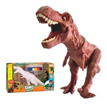 Dinossauro Para Colorir Com Kit 6 Tintas e Pincel Miketa