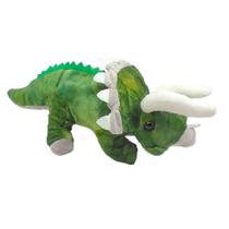 Dinossauro Pelúcia Triceratops Verde 35Cm