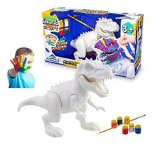 Dinossauro Pintura Colorir lavavel Rex atack Brinquedo 6 cor - adijomar