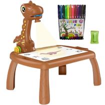Dinossauro Projetor Mesa Apagável de Artes + 12 Canetinhas pras Crianças Com Som Dinossauro Projetor Mesa Apagável de Artes + 12 Canetinhas pras Crianças Com Som