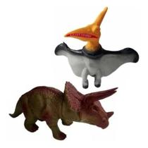 Dinossauro Pterodátilo e Triceratops Dinopark Bee Toys