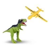 Dinossauro Rajassauro Em Vinil C/ Avião Squad Playset Adventure Brinquedo - Bee
