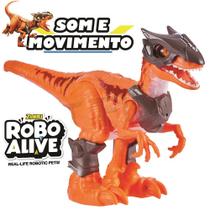 Dinossauro Raptor Com Armadura Robô Alive Anda de Verdade