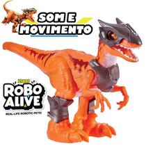 Dinossauro Raptor Com Armadura Robô Alive Anda de Verdade - Candide