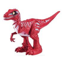 Dinossauro Raptor Vermelho Robô Alive Anda e Morde - Candide