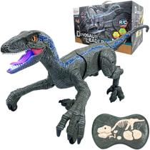 Dinossauro Recarregável Velociraptor C/ Controle remoto 5 Canais Luz e Som