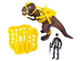 Dinossauro Rex Attack Amarelo e Marrom 10cm Dinossauro Rex Attack Amarelo e Marrom 10cm