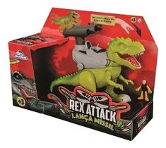Dinossauro Rex Attack Lança Míssil Com Luz e Som Verde Adijomar