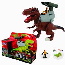 DINOSSAURO REX ATTACK LANÇA MÍSSIL DARDOS + BONECO com SOM e LUZ - ADIJOMAR BRINQUEDOS