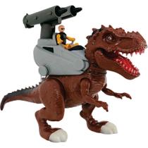Dinossauro Rex Attack - Lança Míssil - Marrom - Adijomar
