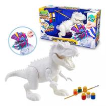 Dinossauro Rex Branco Didático Para Criança Pintar Adijomar