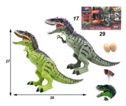 Dinossauro Rex Brinquedo Anda Solta Fumaça Bota Ovo Luz Som