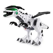 Dinossauro Robô com asas solta fumaça com luz e som branco - toys