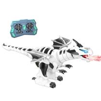 Dinossauro robo controle remoto gigante dragao solta fumaca interativo som luz sensor movimento