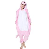 Dinossauro Rosa Adulto Pijama Kigurumi Macacão Fantasia