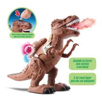 Dinossauro Solta Fumaça Emite Som E Luz Anda Sozinho - 665 bee toys Dinossauro Solta Fumaça Emite Som E Luz Anda Sozinho - 665 bee toys