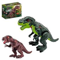 Dinossauro T-Rex 21cm Brinquedo Anda Emite Som e Luz