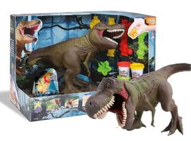Dinossauro T-Rex 35cm Massinha Come Faz Caquinha - Divertoys