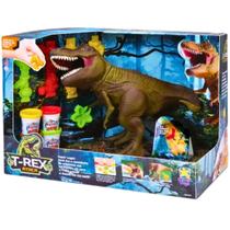 Dinossauro T-rex Ataca Com Massinha Brinquedo Infantil
