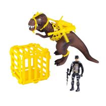 Dinossauro T-Rex Atack Soldado E Jaula Brinquedo
