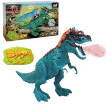 Dinossauro T Rex com Luz Som Solta Fumaça de Controle Remoto