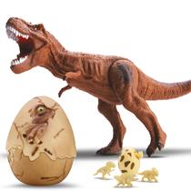 Dinossauro T-Rex Com Ovo e Filhotes Ferozes Jurassic Park - Bee Toys
