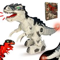 Dinossauro T-rex Grande Mechanical Anda Luzes Emite Robô Som Presente Criança Menino