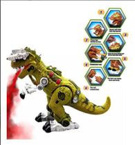 Dinossauro T-rex Grande Solta Fumaça Anda Emite Som Dardo