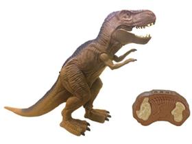 Dinossauro T-Rex Poderoso Tirano Controle Remoto - 26cm, Fumaça, Anda, Ruge - Candide