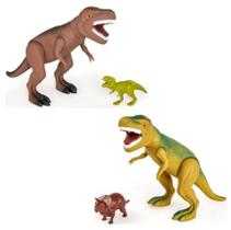 Dinossauro T Rex Predator c/ Miniatura - Cores Sortidas - Adijomar