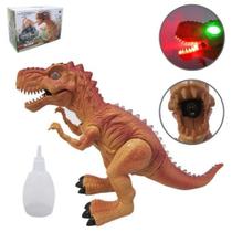 Dinossauro T-rex Solta Fumaça Anda, Com Luz E Som Brinquedo