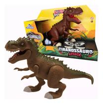 Dinossauro Tiranossauro Attack Com Luz e Som Marrom Adijomar