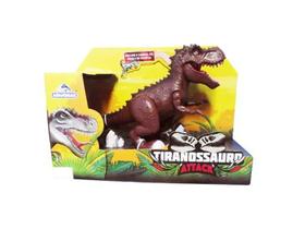 Dinossauro Tiranossauro Attack Som E Luz Marrom - Adjomar