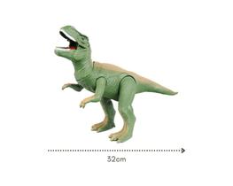 Dinossauro tiranossauro rex 32cm vinil articulado jurassic - silmar presente menino