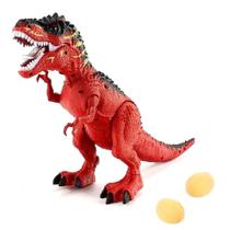 Dinossauro Tiranossauro Rex Anda Com Som Luz E Bota Ovos.(Projeta Imagem) - DM TOYS