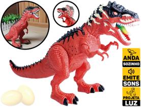 Dinossauro Tiranossauro Rex Brinquedo Anda Emite Som E Luz DM Toys DMT5400
