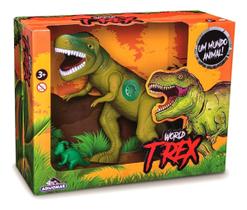 Dinossauro Tiranossauro Rex World C/Som 43cm Vinil Adijomar - Adijomar Brinquedos