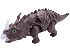 Dinossauro Triceratops Emite Som e Luz 10cm