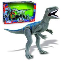 Dinossauro Velociraptor 30 cm Em Vinil Com Som Adijomar 0860